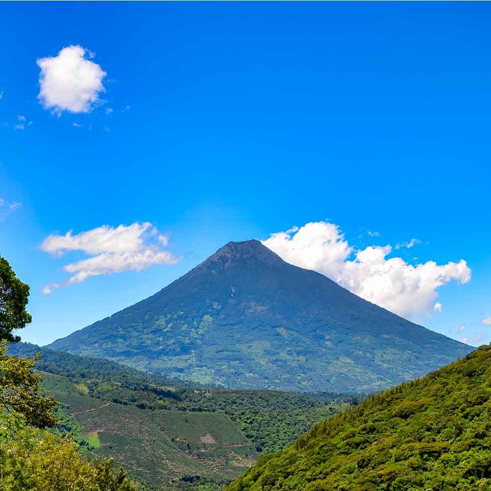 Awe-inspiring sight of Agua Volcano, a symbol of Guatemala's breathtaking landscapes